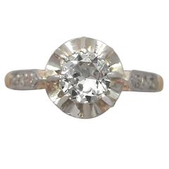 1920s 0.58 ct Diamond and 18K Yellow Gold Solitaire Ring 3