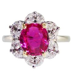 Oscar Heyman & Brothers Pink Sapphire Diamond Gold Ring