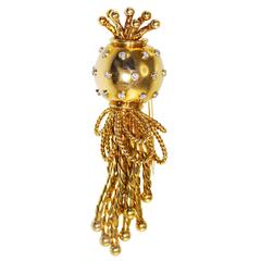 Vintage 1940s Marchak Diamond Gold Brooch