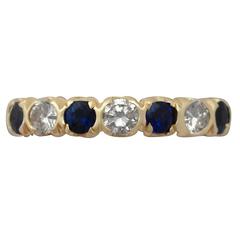 1976 Sapphire and Diamond Yellow Gold Cocktail Ring 3