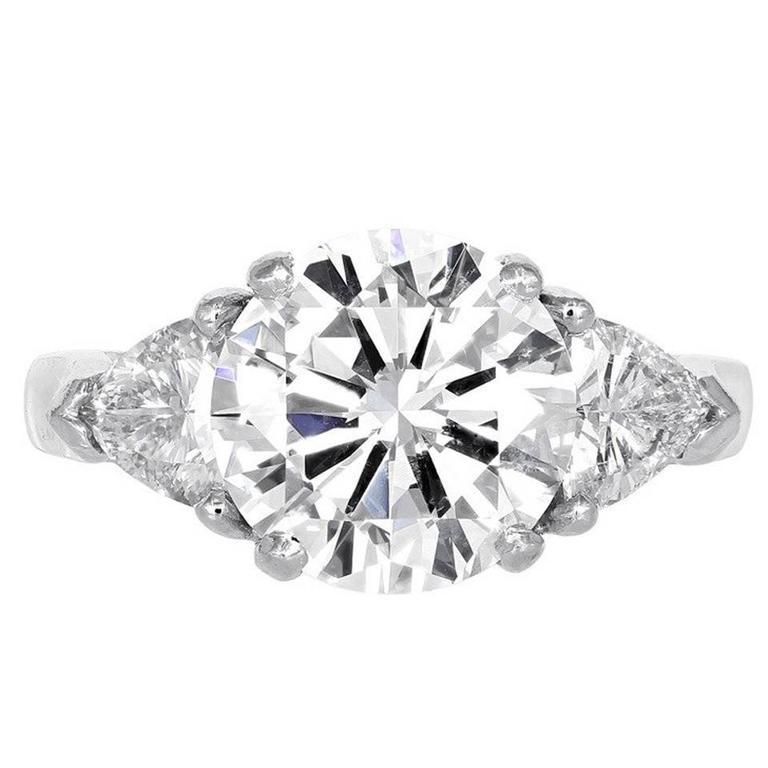 3.03 Carat Round Brilliant Diamond Engagement Ring For Sale at 1stDibs