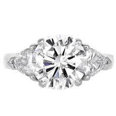 3.03 Carat Round Brilliant Diamond Engagement Ring