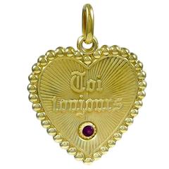 Toi Toujours French Gold Heart Charm