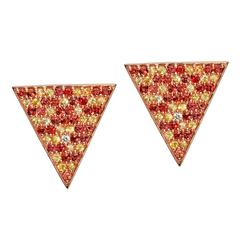 Misahara Orange and Yellow Sapphire Gold Earrings Misahara Orange and Yellow Sapphire Gold Earrings