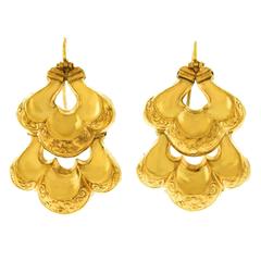 Antique Chic Victorian Gold Earrings