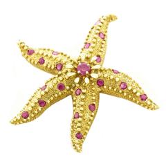 Vintage Schlumberger for Tiffany & Co. Ruby Gold Starfish
