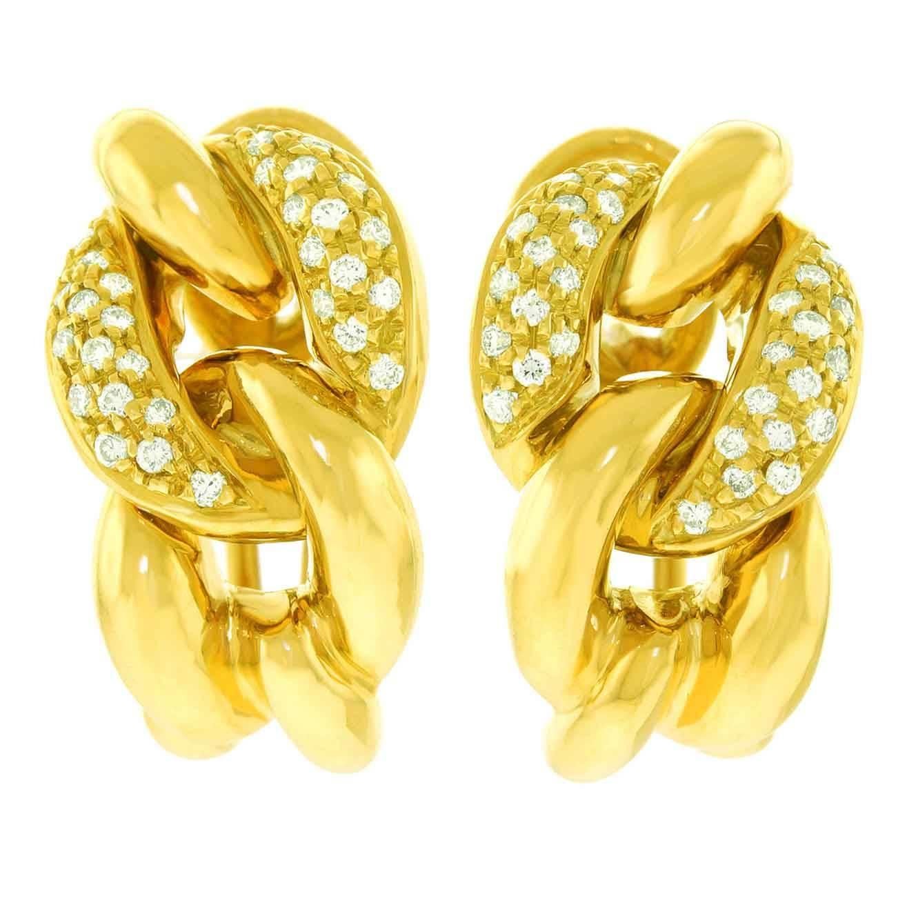 Bucherer Diamond and Gold Earrings