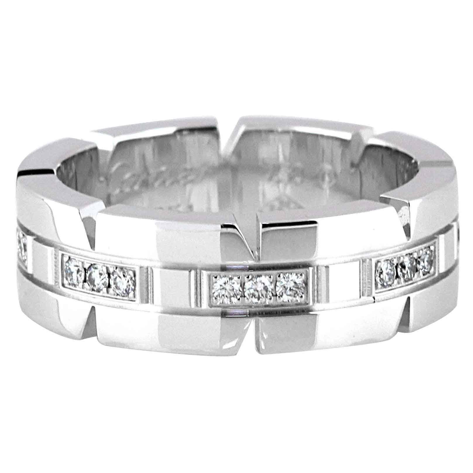 Cartier Diamond Gold Tank Francaise Ring