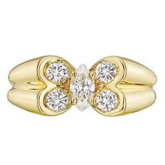 Van Cleef & Arpels Diamond Gold Butterfly Ring