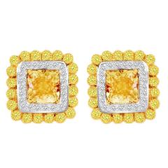 Natural Yellow Slice Diamond Rosecut Earrings