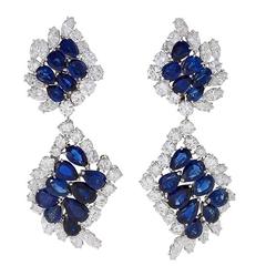 Cartier Paris Late 20th Century Sapphire Diamond Platinum Earrings 9