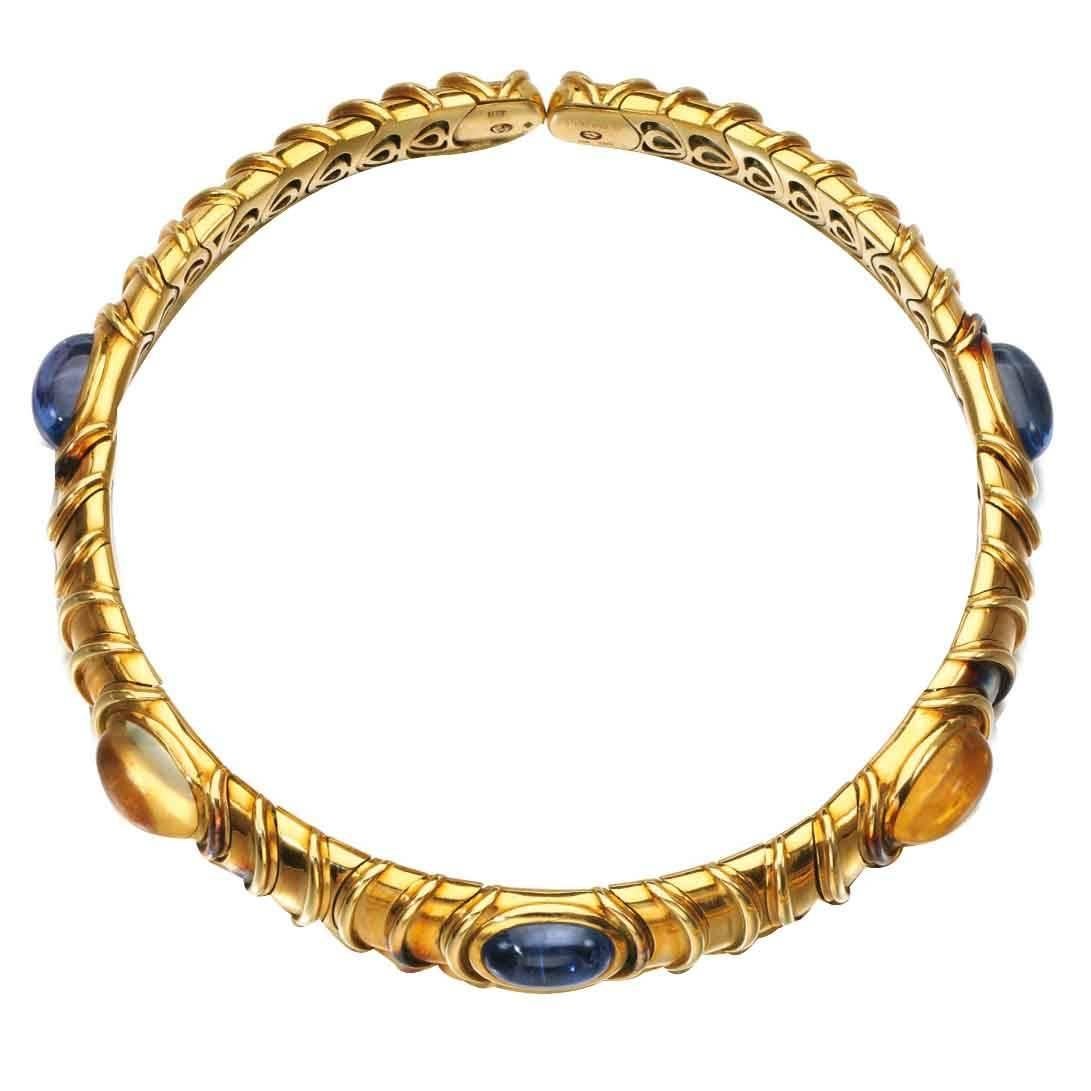 Marina B Blue and Yellow Sapphire Gold Choker 