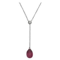 Tiffany & Co. Pink Tourmaline Gold Y-Shaped Pendant Necklace