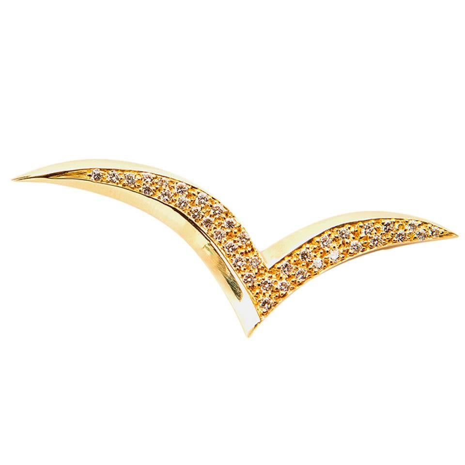 Tiffany & Co. Diamond Gold Seagull Pin