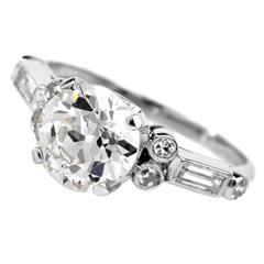 Antique Art Deco  Diamond Platinum Engagement Ring