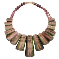 Jesse Brazilian Tourmaline Diamond Gold Clasp Necklace