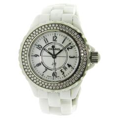 Chanel Weiße Keramik-Quarz-Armbanduhr