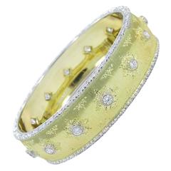 Buccellati Capri Diamond Gold Bangle Bracelet 
