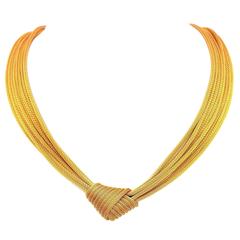 Ross-Simons Gold Mesh Texture Versatile Knot Fashion Necklace