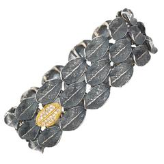 John Iversen Diamond Silver Gold Fall River Bracelet