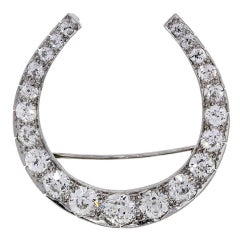 5 Carats Diamonds Gold Crescent Pin