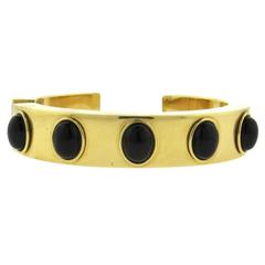 Bold Faraone Mennella Onyx Gold Cuff Bracelet