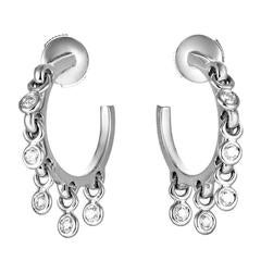 Dior Coquin Diamond Gold Hoop Earrings