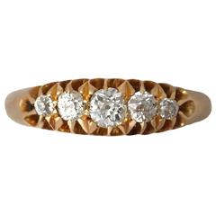 1870s Diamond and Yellow Gold Cocktail Ring 1