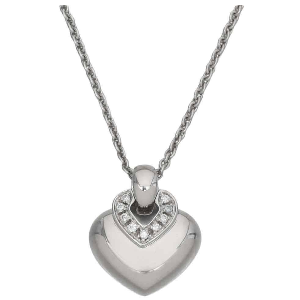 Bulgari "Doppio Cuore" Diamond Pendant Necklace