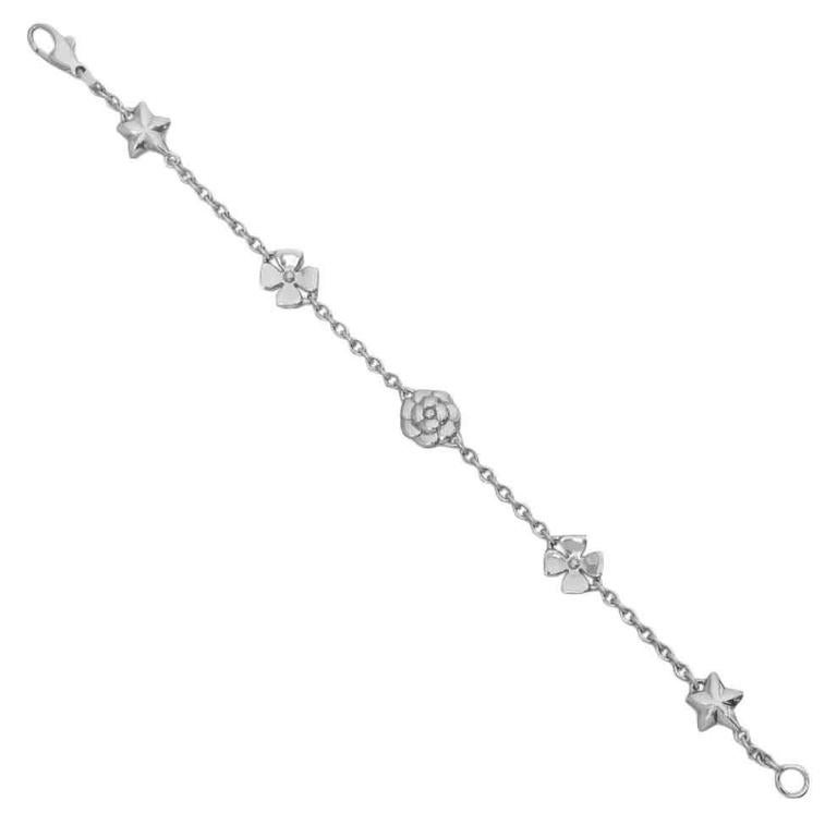 Bracelet Argent Et Zultanite - Camélia - Fermoir Mousqueton - Neuf Avec étiquettes
