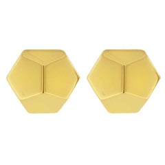 Alex Jona 18 Karat Yellow Gold Prism Stud Earrings