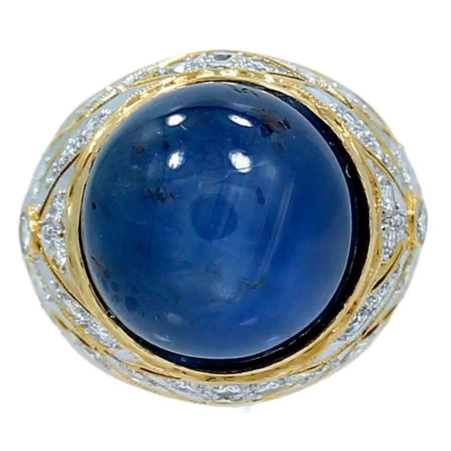 Star Sapphire Gold Ring For Sale