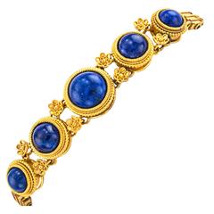 Victorian Lapis Lazuli Gold Bracelet