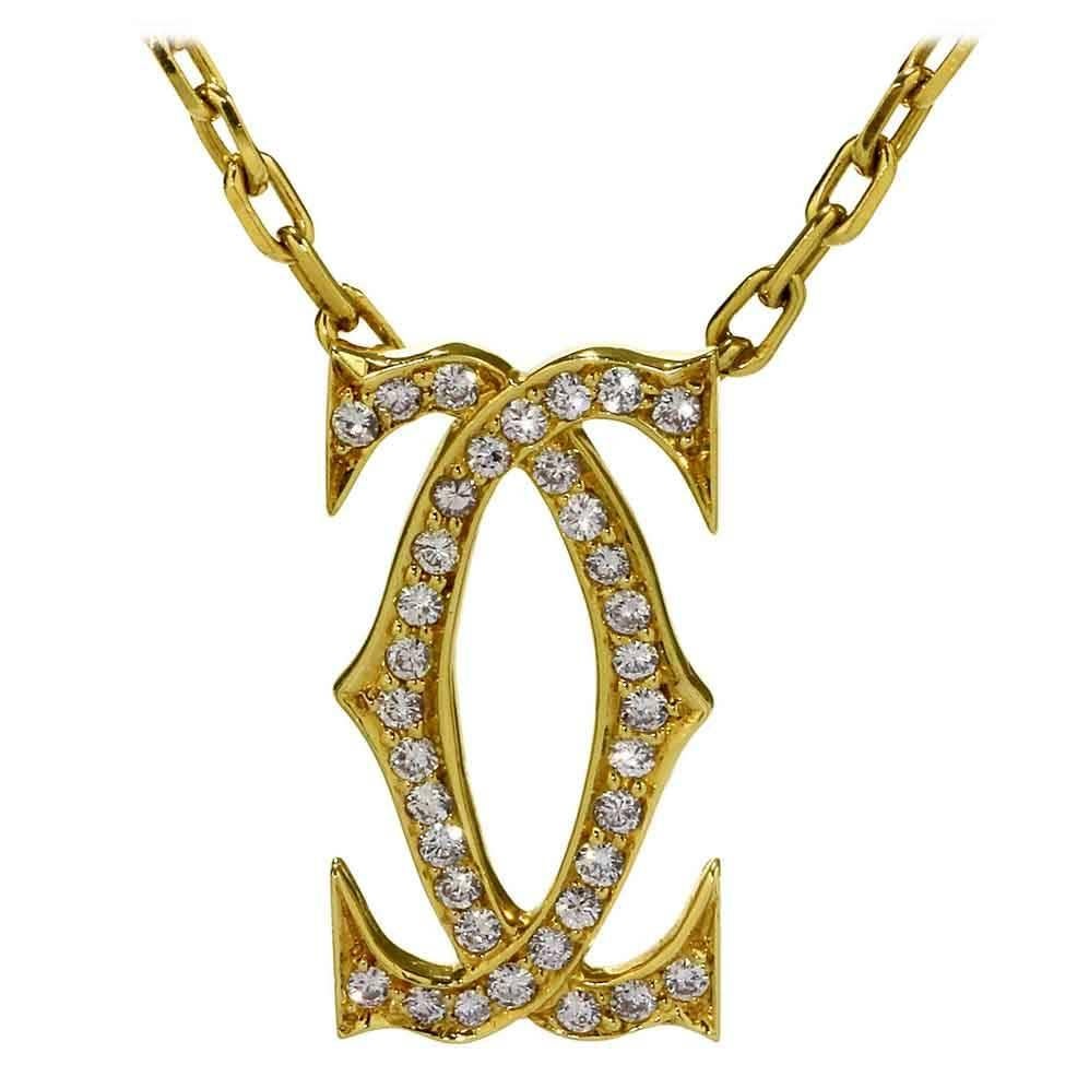 Cartier Double C Diamond Gold Necklace