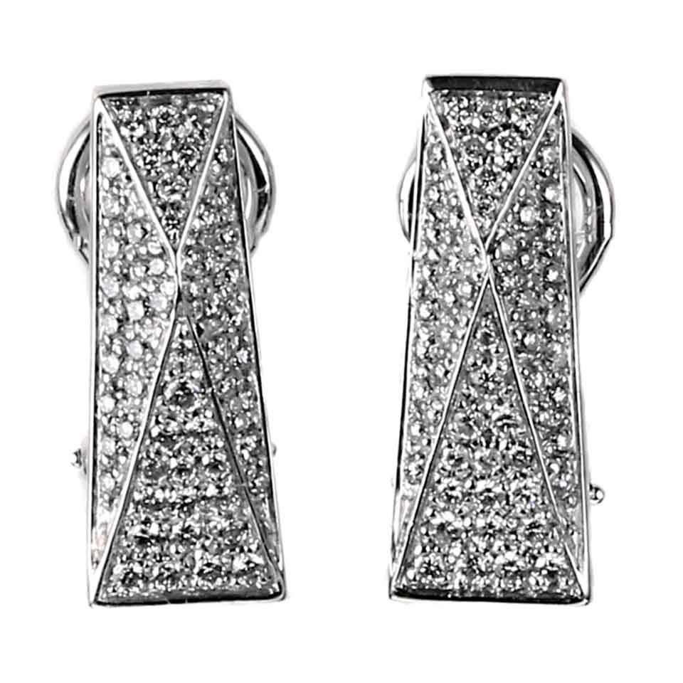 Versace Pave Diamond Gold Earrings