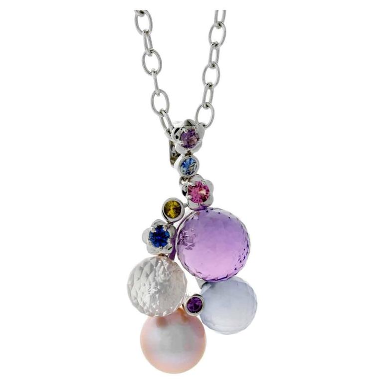 Chanel Mademoiselle Pearl Gemstone Diamond Necklace at 1stdibs
