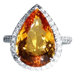 9.60 carat Topaz Diamond Gold Ring