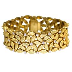 Beautiful 1960s Buccellati Diamond Gold Link Bracelet