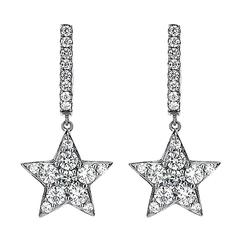 Stunning Diamond Gold Star Earrings