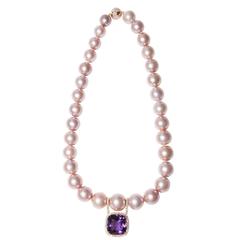 Sweet Pink Pearls Amethyst Necklace