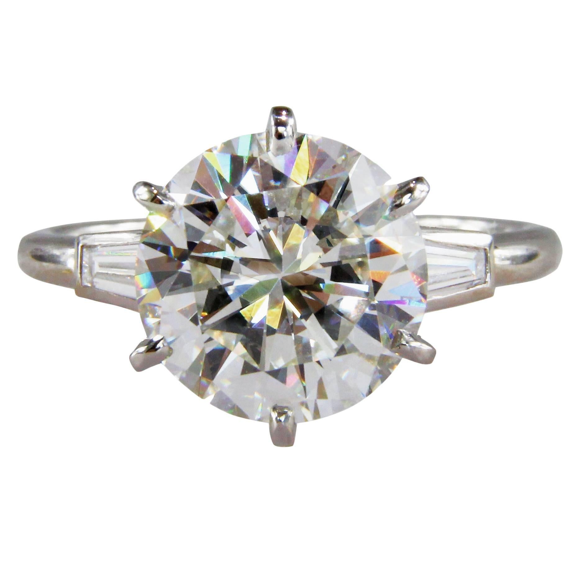 Cartier 4.07 Carat GIA Cert Diamond Platinum Engagement Ring 