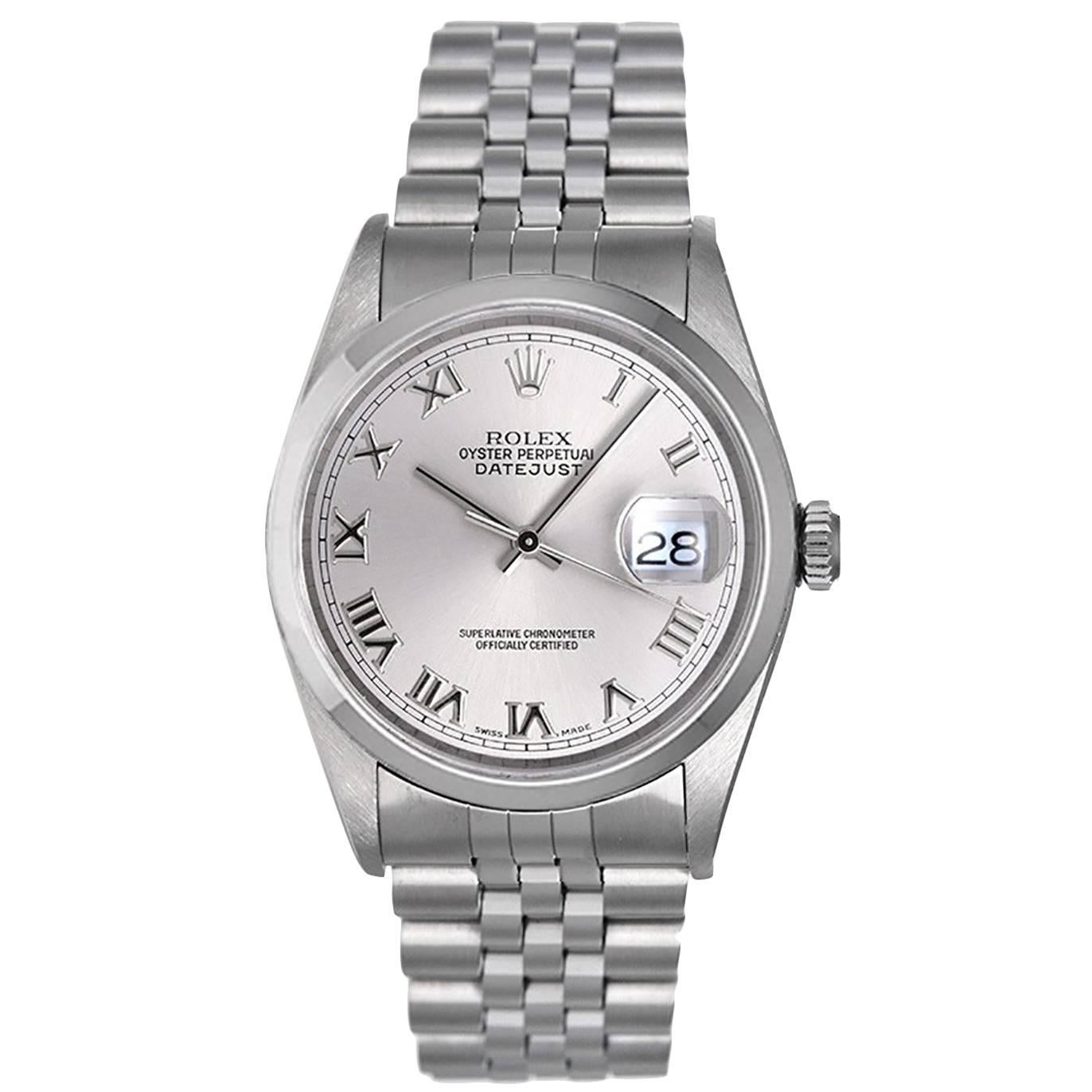 Rolex Stainless Steel DateJust Automatic Wristwatch Ref 16200