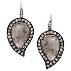 Slice Rosecut Diamond Gold "Paisley" Earrings
