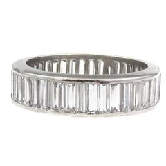 Antique Baguette Diamond Platinum Wedding Band Ring