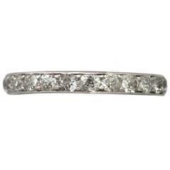 Vintage 1930s 0.95 ct Diamond and 9k White Gold Full Eternity Ring