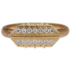 Diamond Gold Cross Ring 2