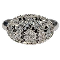 Luca Jouel Black and White Diamond Platinum Ring 6