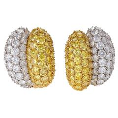 Van Cleef & Arpels White and Natural Fancy Vivid Diamond Earrings 10