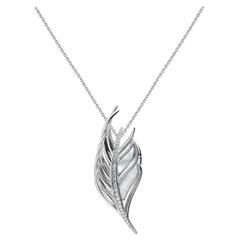 Shaun Leane Diamond Silver Feather Pendant 