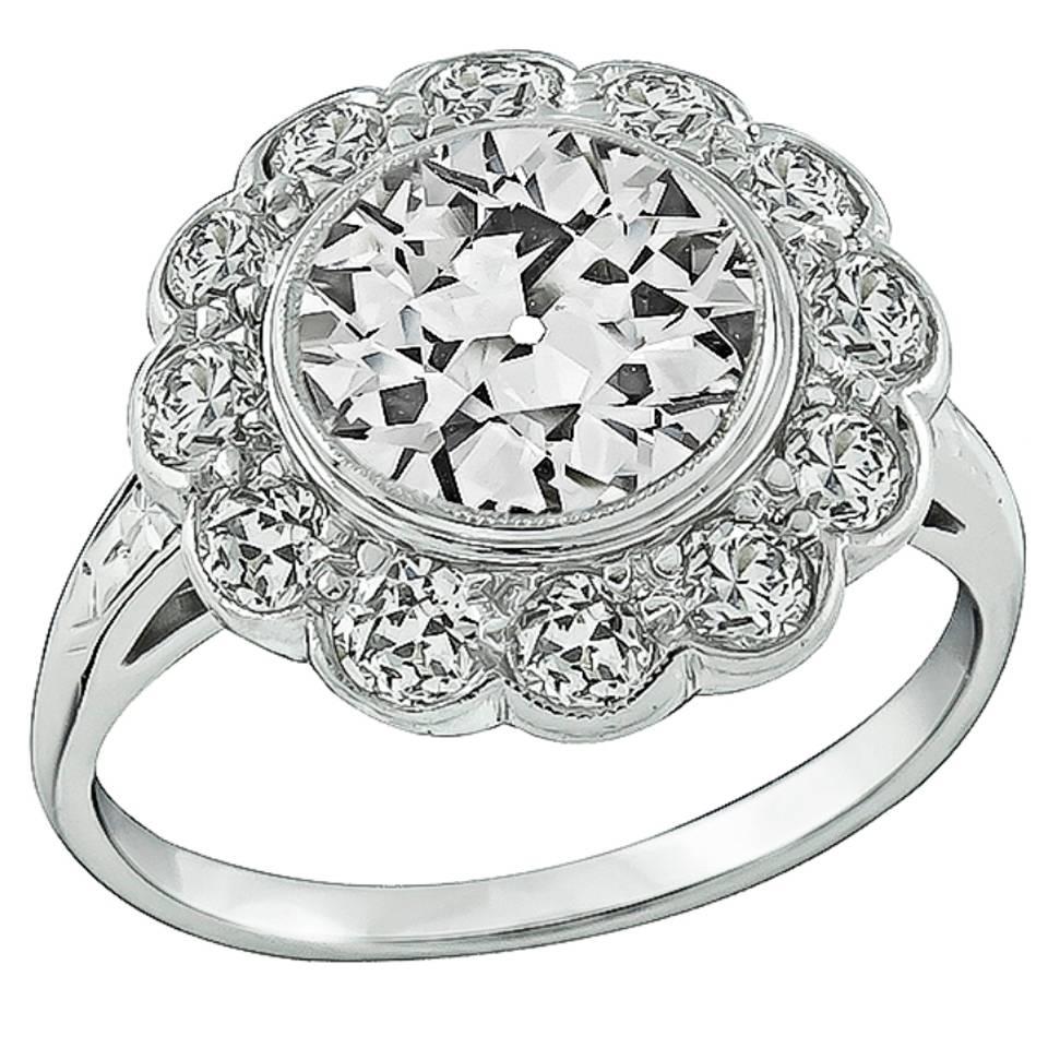 Amazing 2.24 Carat GIA Cert Diamond Gold Engagement Ring